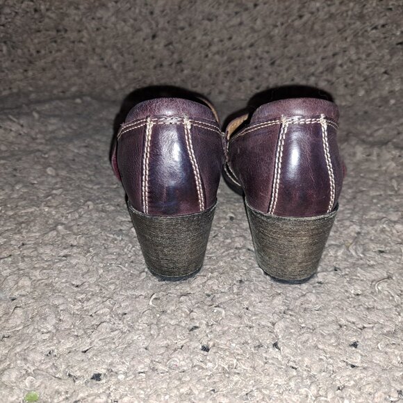 TAOS-Stage Mary Jane Heels-Oxblood Ombre Leather-Hook Loop-Sz 37-Near Mint - Picture 6 of 8